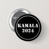 Kamala 2024 Helder Blauw & Wit Ronde Button 5,7 Cm (Voorkant /achterkant)