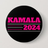 Kamala 2024 in Roze en Wit Ronde Button 7,6 Cm (Voorkant)