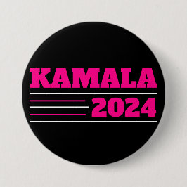 Kamala 2024 in Roze en Wit Ronde Button 7,6 Cm