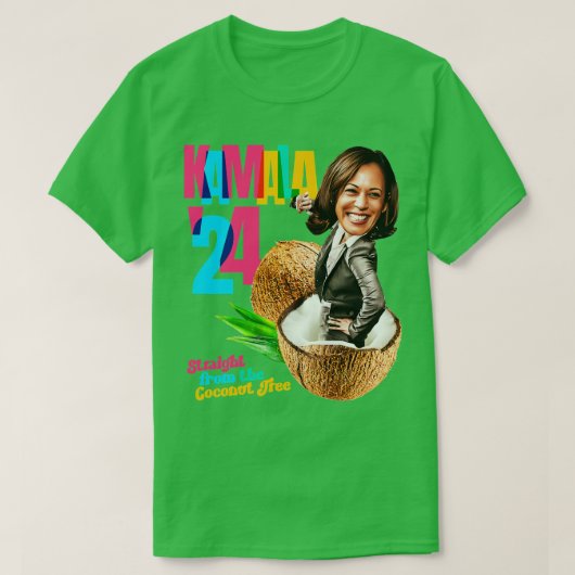Kamala 2024 Kokosnootboom T-shirt (Design voorkant)