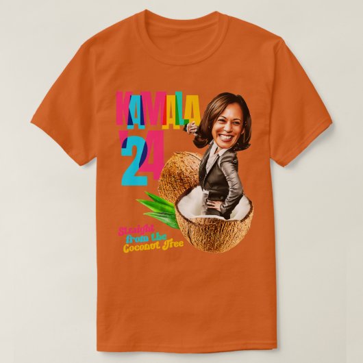 Kamala 2024 Kokosnootboom T-shirt (Design voorkant)