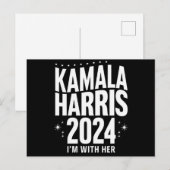 Kamala 2024 Ondersteuning Ik Ben Met Haar Kamala H Briefkaart (Voorkant / Achterkant)