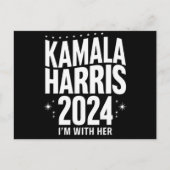 Kamala 2024 Ondersteuning Ik Ben Met Haar Kamala H Briefkaart (Voorkant)