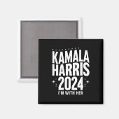 Kamala 2024 Ondersteuning Ik ben met haar Kamala H Magneet (Voorkant / Achterkant)