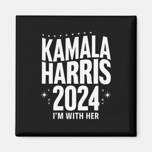 Kamala 2024 Ondersteuning Ik ben met haar Kamala H Magneet (Voorkant)