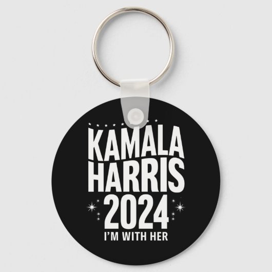 Kamala 2024 Ondersteuning Ik ben met haar Kamala H Sleutelhanger (Voorkant)