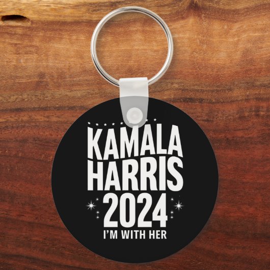 Kamala 2024 Ondersteuning Ik ben met haar Kamala H Sleutelhanger (Voorkant)