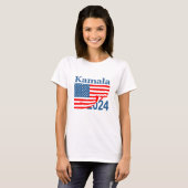 Kamala 2024 Opgevouwen Vlag Onthullen Harris Presi T-shirt (Voorkant volledig)