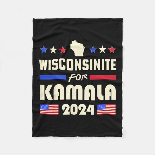 Kamala 2024 Patriottische Democraten Campagne Fleece Deken (Voorkant)