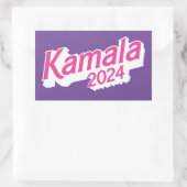 Kamala 2024 Roze en Paarse Kleurrijk Rechthoekige Sticker (Tas)