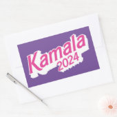 Kamala 2024 Roze en Paarse Kleurrijk Rechthoekige Sticker (Envelop)