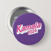 Kamala 2024 Roze en Paarse Kleurrijk Ronde Button 7,6 Cm (Voorkant /achterkant)