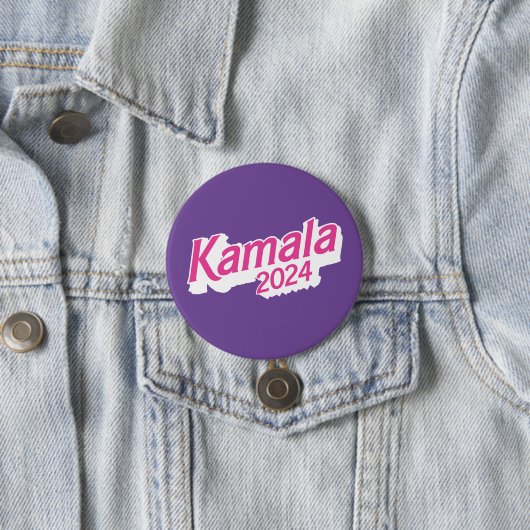 Kamala 2024 Roze en Paarse Kleurrijk Ronde Button 7,6 Cm (In situ)