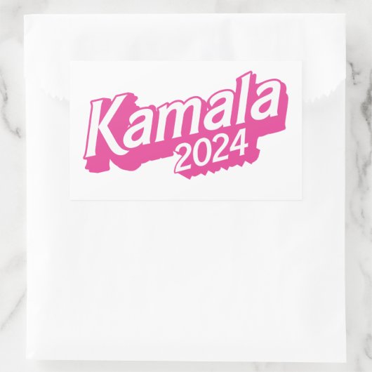 Kamala 2024 roze kleurrijk rechthoekige sticker (Tas)