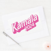 Kamala 2024 roze kleurrijk rechthoekige sticker (Envelop)