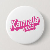 Kamala 2024 roze kleurrijk ronde button 7,6 cm (Voorkant)