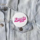 Kamala 2024 roze kleurrijk ronde button 7,6 cm (In situ)