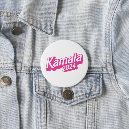 Kamala 2024 roze kleurrijk ronde button 7,6 cm (In situ)