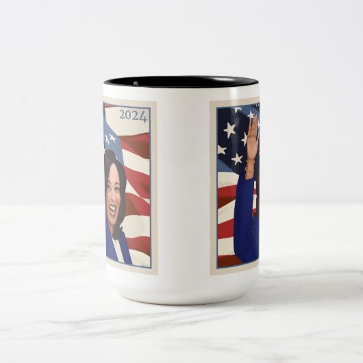Kamala 2024 tweekleurige koffiemok (Center)