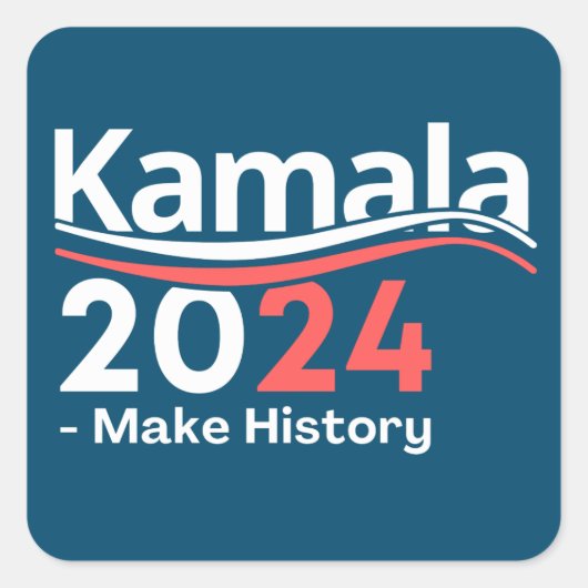 Kamala 2024, Vice President Kamala Harris Button Vierkante Sticker (Voorkant)