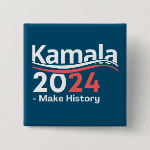 Kamala 2024, Vice President Kamala Harris Vierkante Button 5,1 Cm