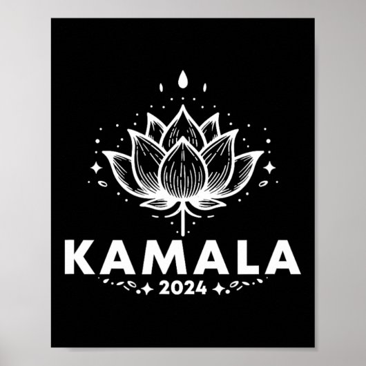 Kamala 2024 Witte Lotus Poster (Voorkant)