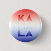 Kamala 3 lettergrepen rood wit en blauw verloop ronde button 3,2 cm (Voorkant)