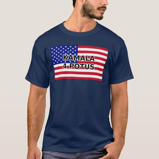 KAMALA 4 POTUS - Amerikaanse vlag T-shirt (Voorkant)