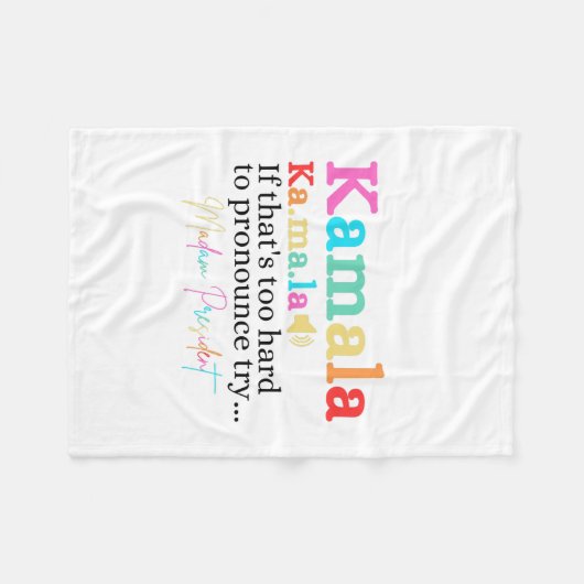 Kamala, als dat te moeilijk is om uit te spreken,  fleece deken (Voorkant (Horizontaal))