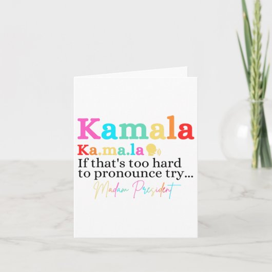 Kamala, als dat te moeilijk is om uit te spreken, kaart (Voorkant)