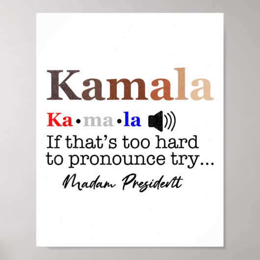 Kamala als het te moeilijk is om uit te spreken, p poster (Voorkant)