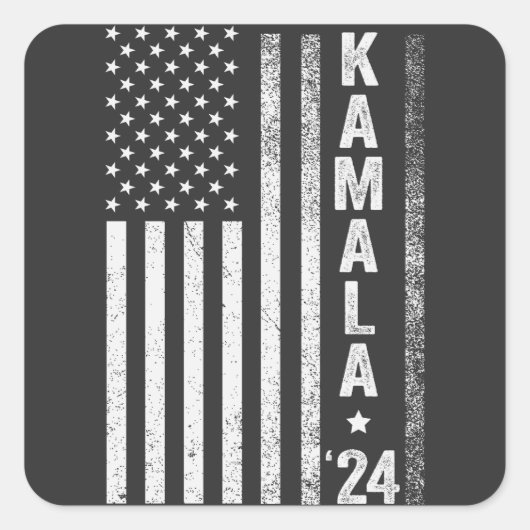 Kamala American Flag President Verkiezing Verenigd Vierkante Sticker (Voorkant)