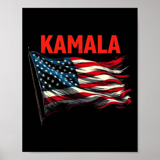 Kamala Amerikaanse vlag Poster (Voorkant)