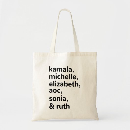 Kamala, AOC, RBG, Ruth Bader Michelle Obama Tote Bag (Voorkant)