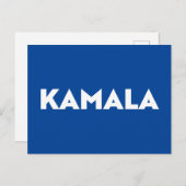 Kamala blauw en wit moderne vet typografie briefkaart (Voorkant / Achterkant)