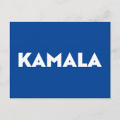 Kamala blauw en wit moderne vet typografie briefkaart (Voorkant)