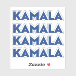 Kamala blauw modern vet typografie vier stickers