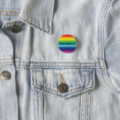 Kamala blauw moderne regenboog gradiënt lgbt gay p ronde button 3,2 cm (In situ)