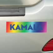 Kamala blauwe typografie gradiënt regenboog lgbt bumpersticker (Op auto)