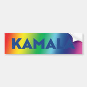 Kamala blauwe typografie gradiënt regenboog lgbt bumpersticker (Voorkant)
