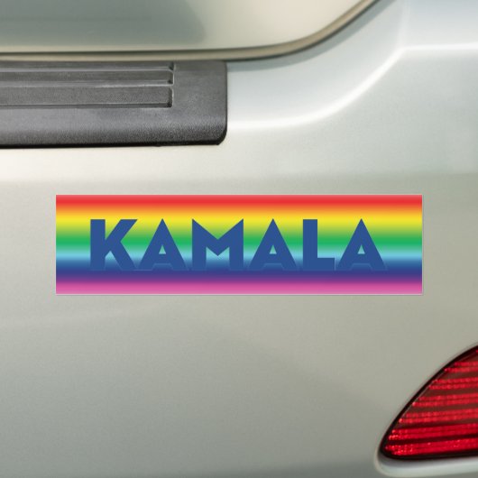 Kamala blauwe typografie regenboog gradiënt trots bumpersticker (Op auto)