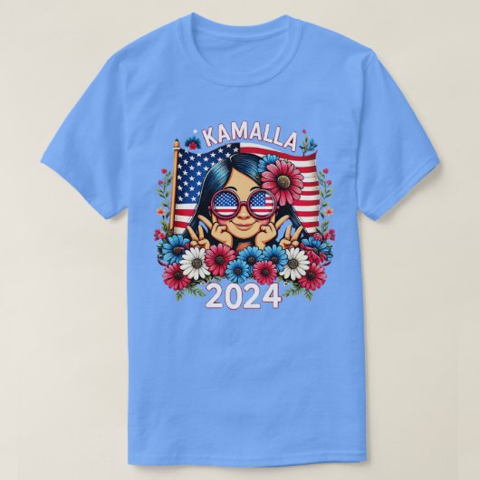 Kamala  Bloemen Vrouwelijk Eerste Vrouw T-shirt (Design voorkant)