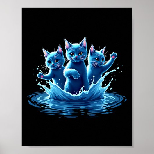 Kamala Blue Cats Wave - Schattige voor katteneigen Poster (Voorkant)