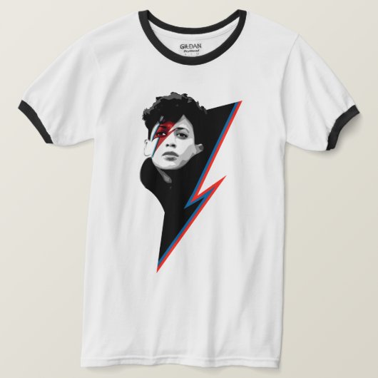 KAMALA - BOWIE - BLIKSEMSCHICHT T-SHIRT (Design voorkant)