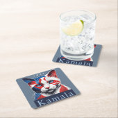 Kamala Cat 2024 Amerikaanse verkiezingsdemocraat Kartonnen Onderzetters (Insitu)