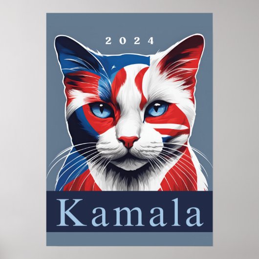 Kamala Cat 2024 Amerikaanse verkiezingsdemocraat Poster (Voorkant)