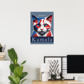 Kamala Cat 2024 Amerikaanse verkiezingsdemocraat Poster (Thuiskantoor)