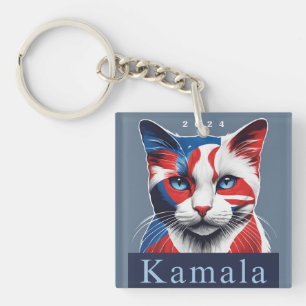Kamala Cat 2024 Amerikaanse verkiezingsdemocraat Sleutelhanger