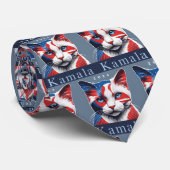 Kamala Cat 2024 Amerikaanse verkiezingsdemocraat Stropdas (Opgerold)