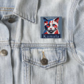 Kamala Cat 2024 Amerikaanse verkiezingsdemocraat Vierkante Button 5,1 Cm (In situ)